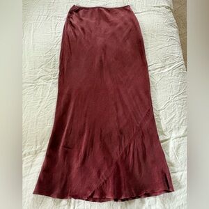 OZMA Cupro Grace Slip skirt in Redwood